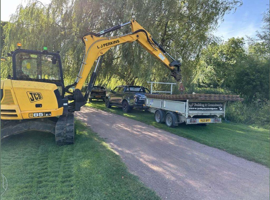 digger and car
