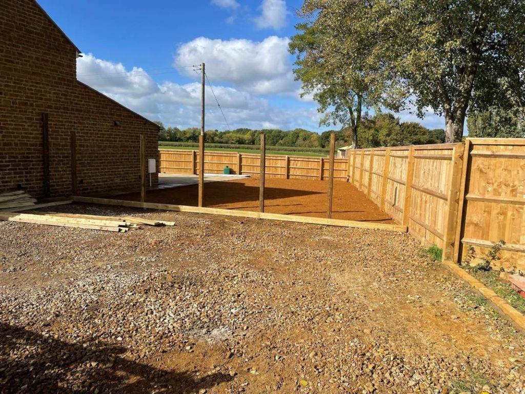 fence posts in yard